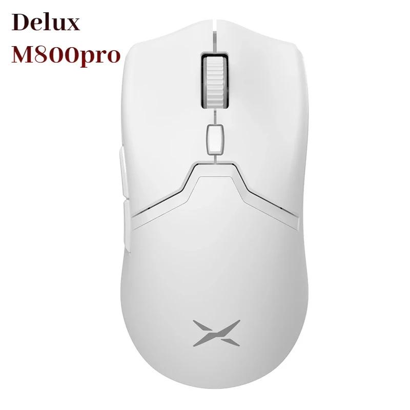 Delux M800pro 3  콺 Paw3395 ü  ,   α׷  ̹ 繫 콺 Ʈ ׼